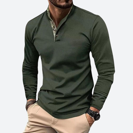 Stylish long-sleeved polo for men - Siegfried